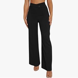 SweatyRocks Women's Overlap Waist Seam Front Palazzo Wide Leg Pants High Waist